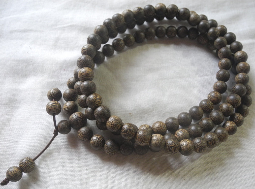 TOP! Vietnamese Natural Agarwood Necklace 108 Prayerbeads 37g 8mm Aquilaria 沉香香木