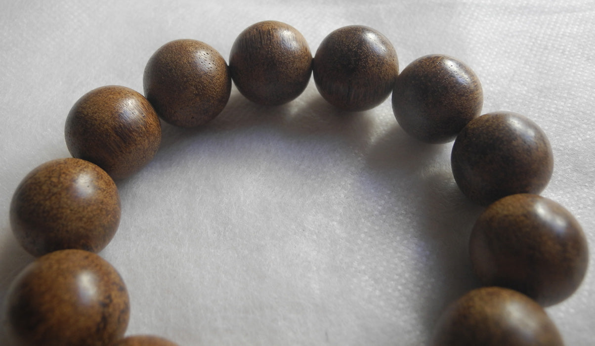 Vietnamese Agarwood Bracelet Prayer beads 37g 19mm Sandalwood Genuine 沉香 香木