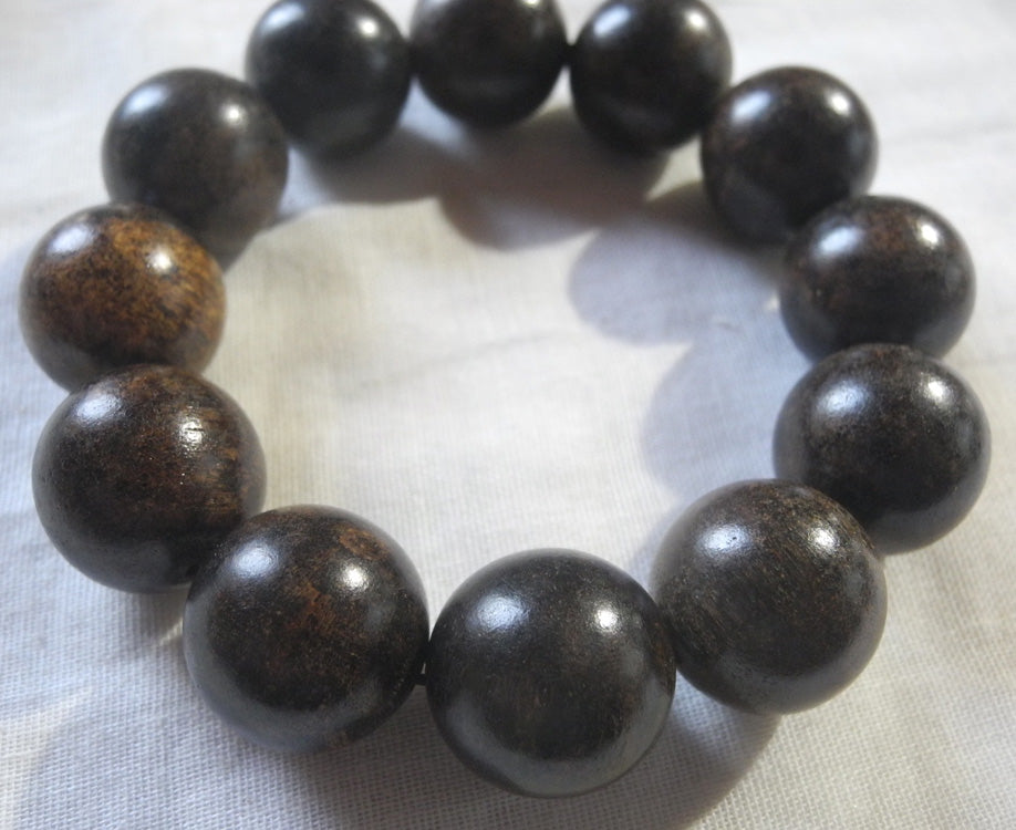 Vietnamese Agarwood Bracelet Prayer beads 43g 19mm Aquilaria Genuine 沈香 香木