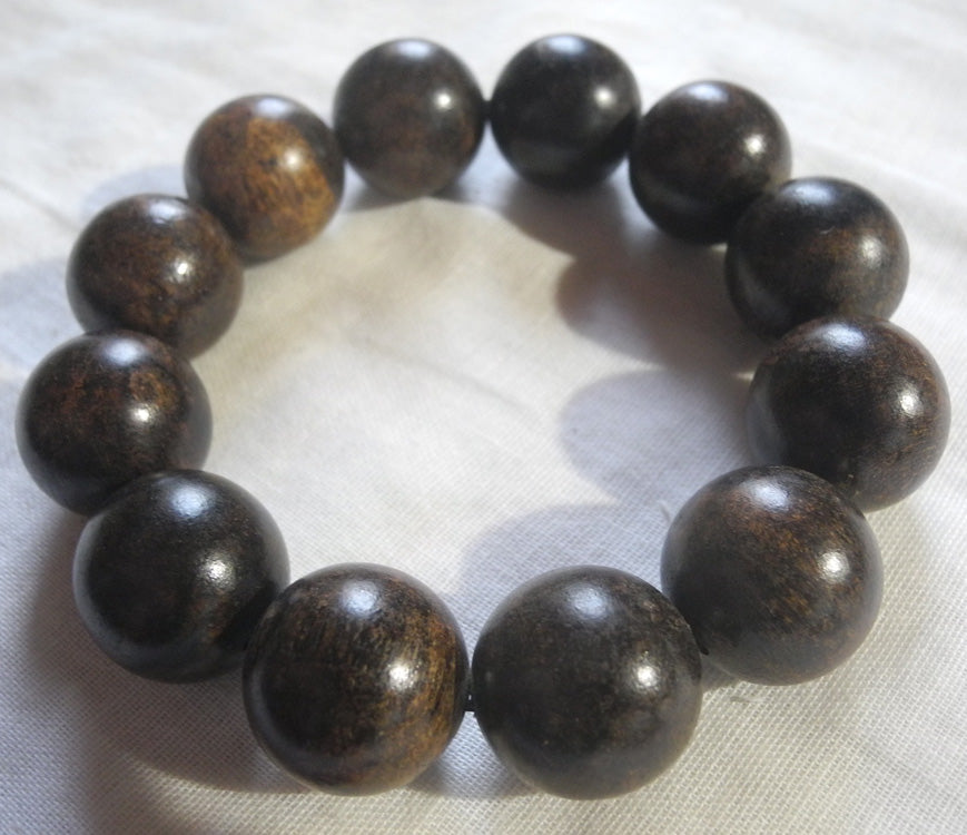 Vietnamese Agarwood Bracelet Prayer beads 43g 19mm Aquilaria Genuine 沈香 香木