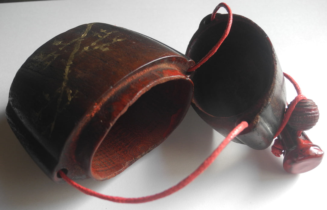 Japanese antique accessory Inro Pill,Cigar box Set Probably after Meiji era Ojime根付け