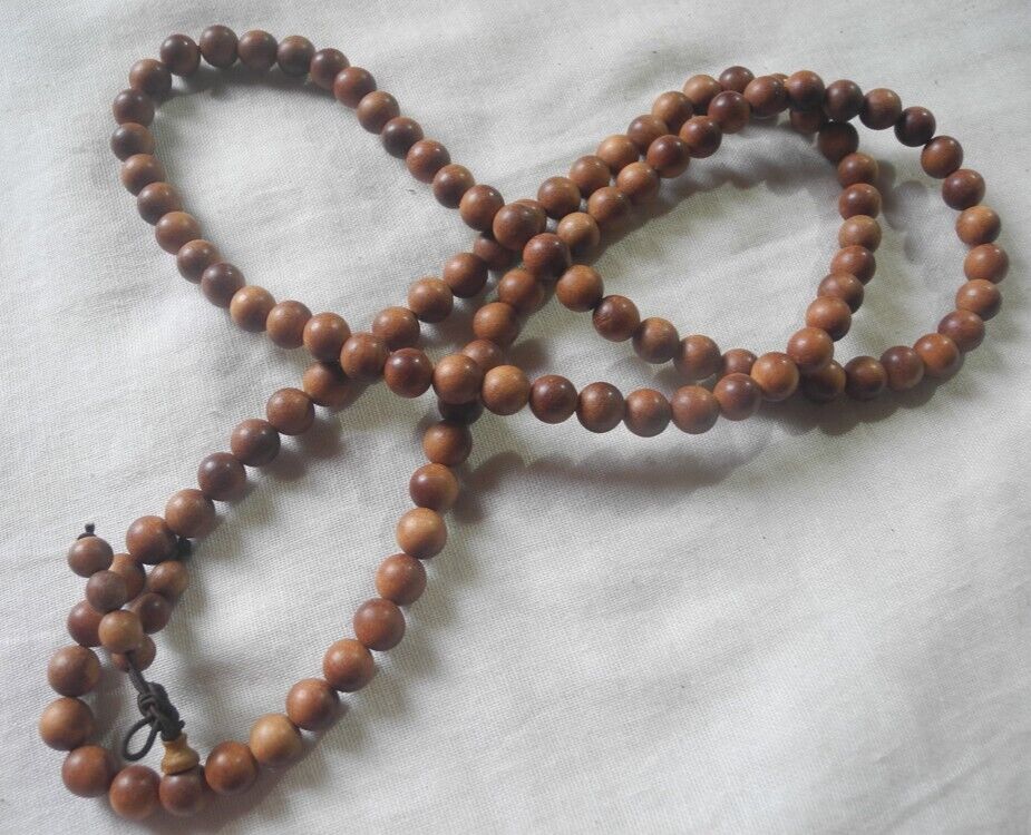 Vietnamese Sandalwood Agarwood Necklace prayer beads 35g 8mm Agarholz 沉香 香木 白檀