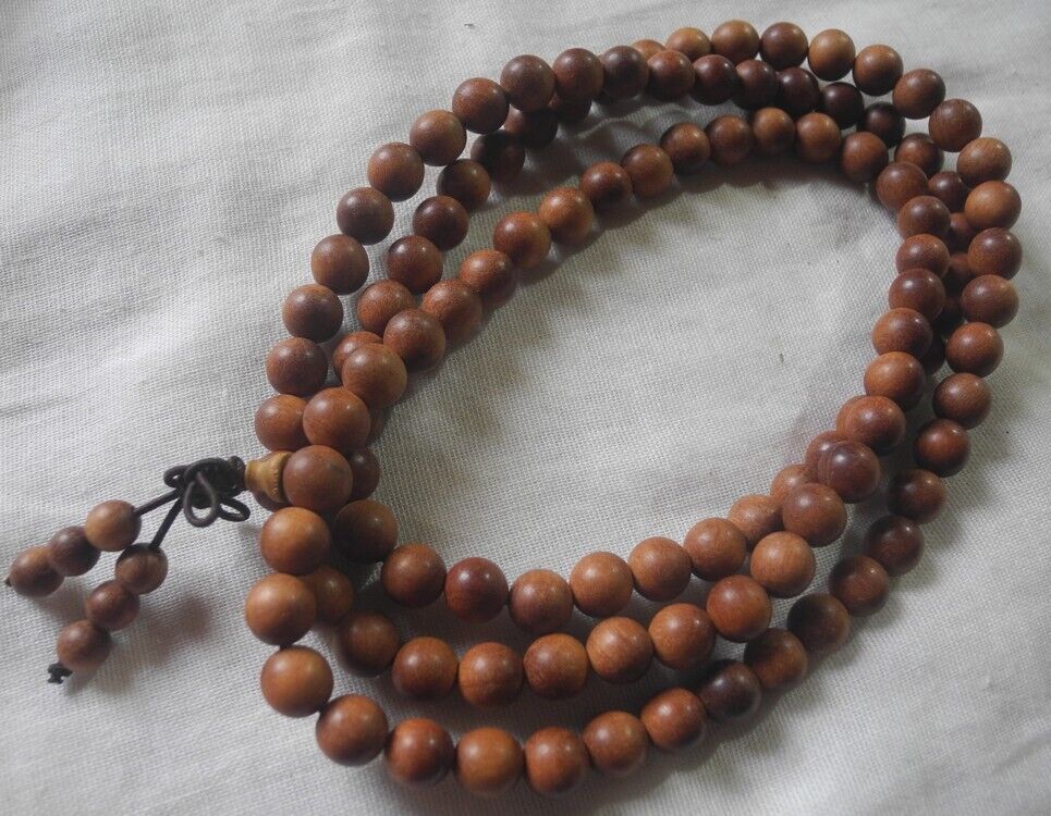 Vietnamese Sandalwood Agarwood Necklace prayer beads 35g 8mm Agarholz 沉香 香木 白檀