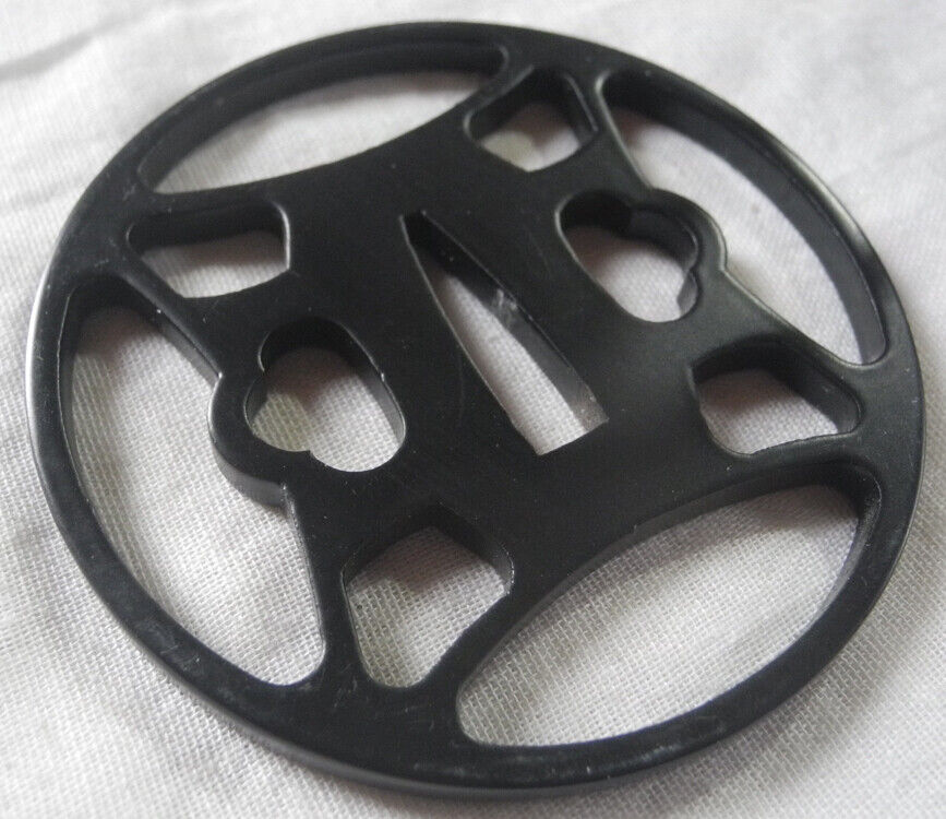 Japanese iron sword guard TSUBA(Habaki) with beautiful pattern SAMURAI