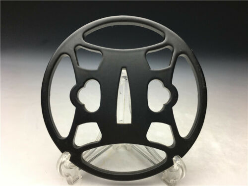Japanese iron sword guard TSUBA(Habaki) with beautiful pattern SAMURAI