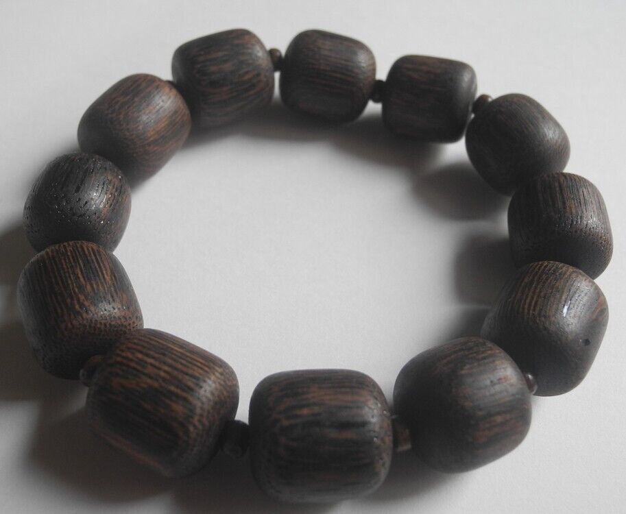 Vietnamese Agarwood Bracelet Prayer beads oval 30g Aquilaria Genuine 沈香 香木