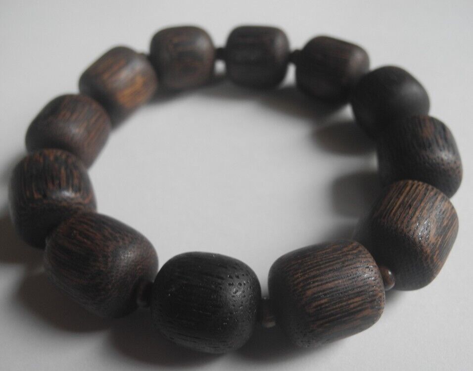 Vietnamese Agarwood Bracelet Prayer beads oval 30g Aquilaria Genuine 沈香 香木