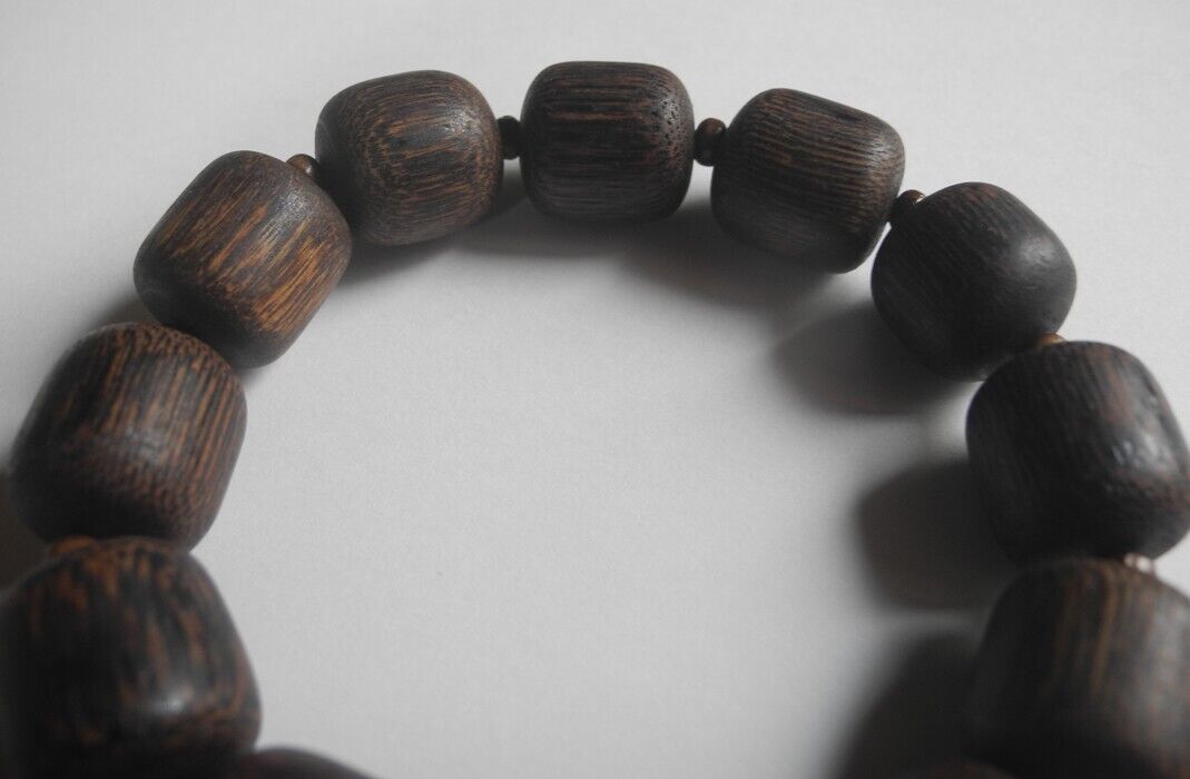 Vietnamese Agarwood Bracelet Prayer beads oval 30g Aquilaria Genuine 沈香 香木