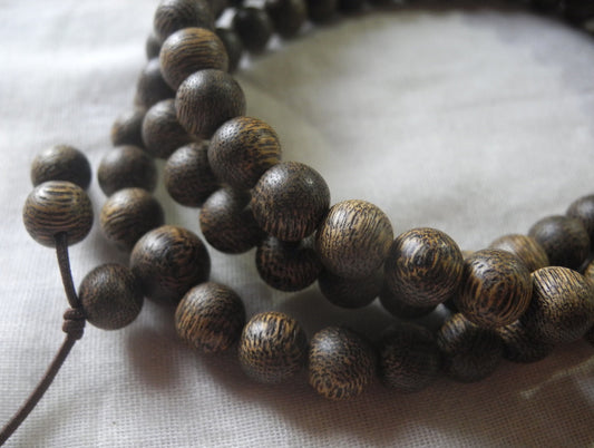 TOP! Vietnamese Natural Agarwood Necklace 108 Prayerbeads 37g 8mm Aquilaria 沉香香木