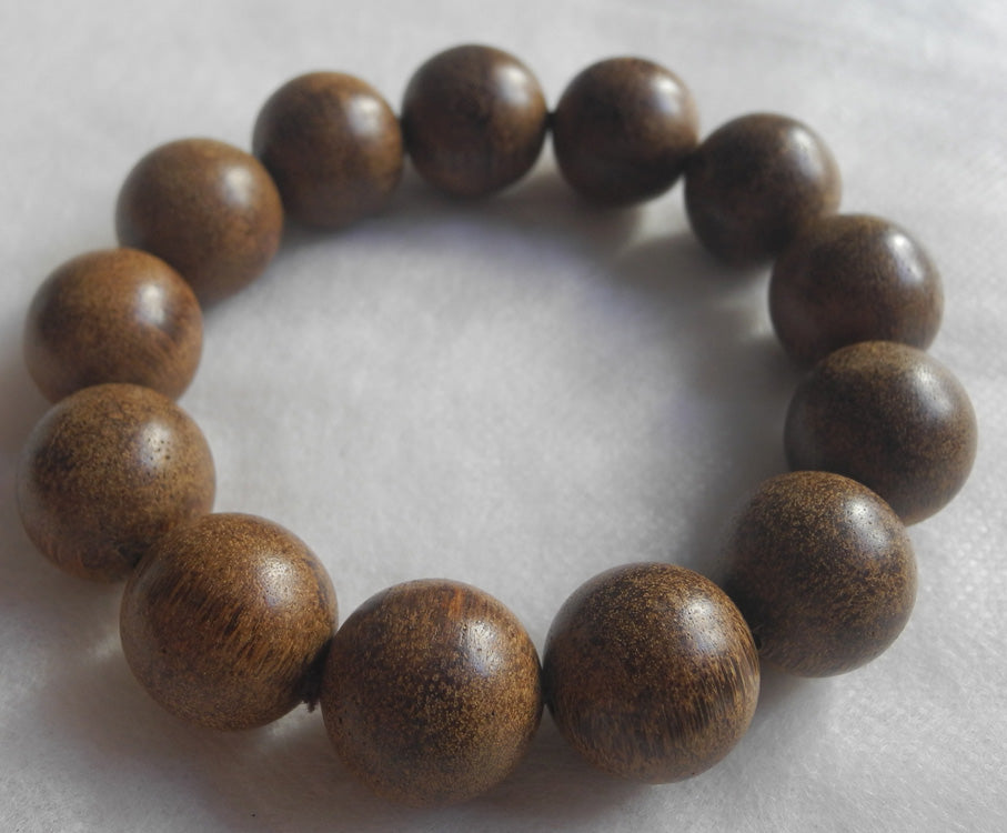 Vietnamese Agarwood Bracelet Prayer beads 37g 19mm Sandalwood Genuine 沉香 香木