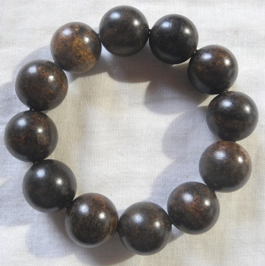 Vietnamese Agarwood Bracelet Prayer beads 43g 19mm Aquilaria Genuine 沈香 香木