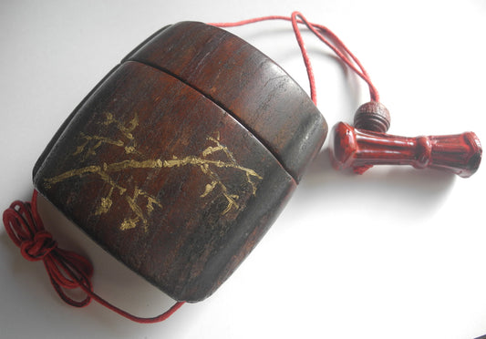 Japanese antique accessory Inro Pill,Cigar box Set Probably after Meiji era Ojime根付け