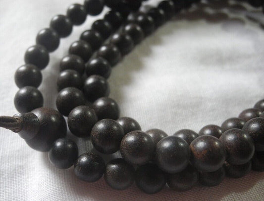 Vietnamese Agarwood Necklace prayer beads 36g 8mm Dark Aquilaria Agarholz 香木 沉香