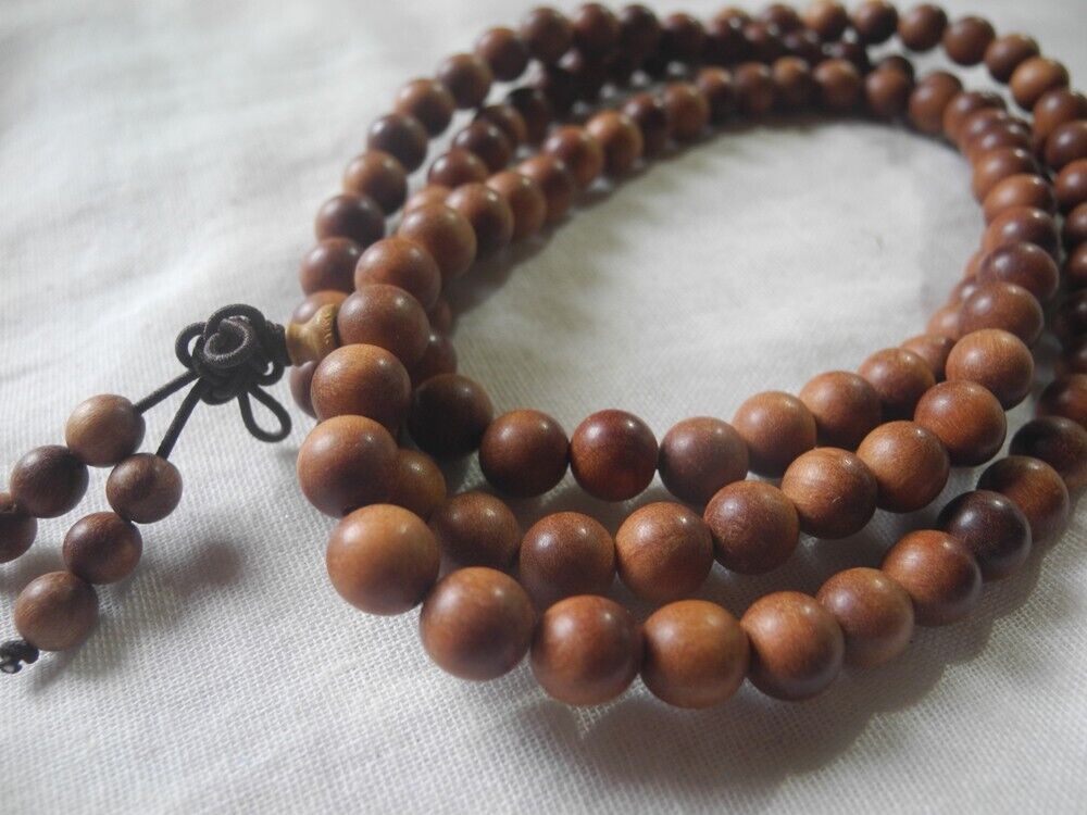 Vietnamese Sandalwood Agarwood Necklace prayer beads 35g 8mm Agarholz 沉香 香木 白檀